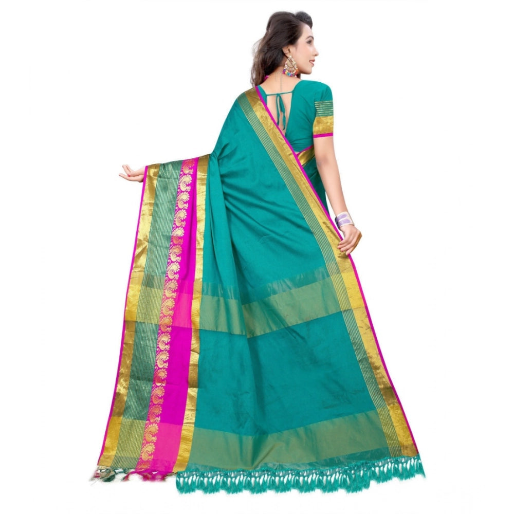 Women'S Jacquard Woven Saree With Unstitched Blouse 5.5Mtr (Da