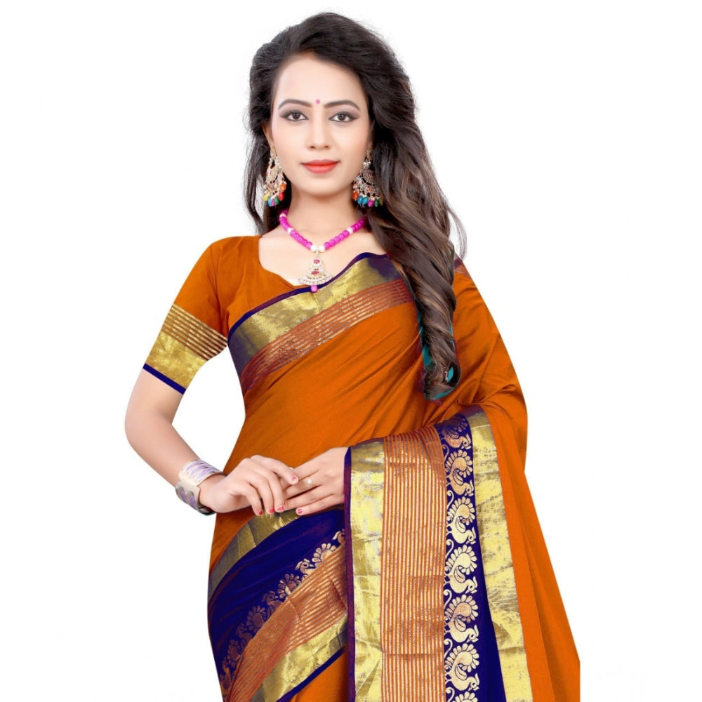 Women'S Jacquard Woven Saree With Unstitched Blouse 5.5Mtr (Mu
