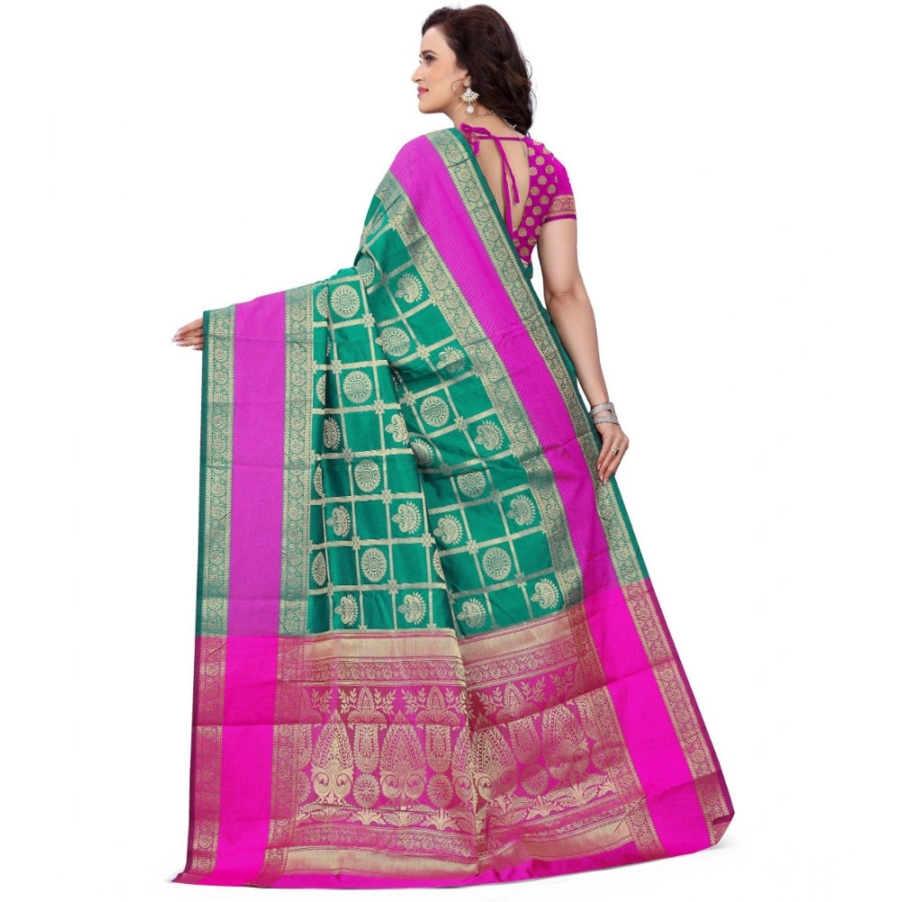 Women'S Jacquard Woven Saree With Unstitched Blouse 5.5Mtr (Li