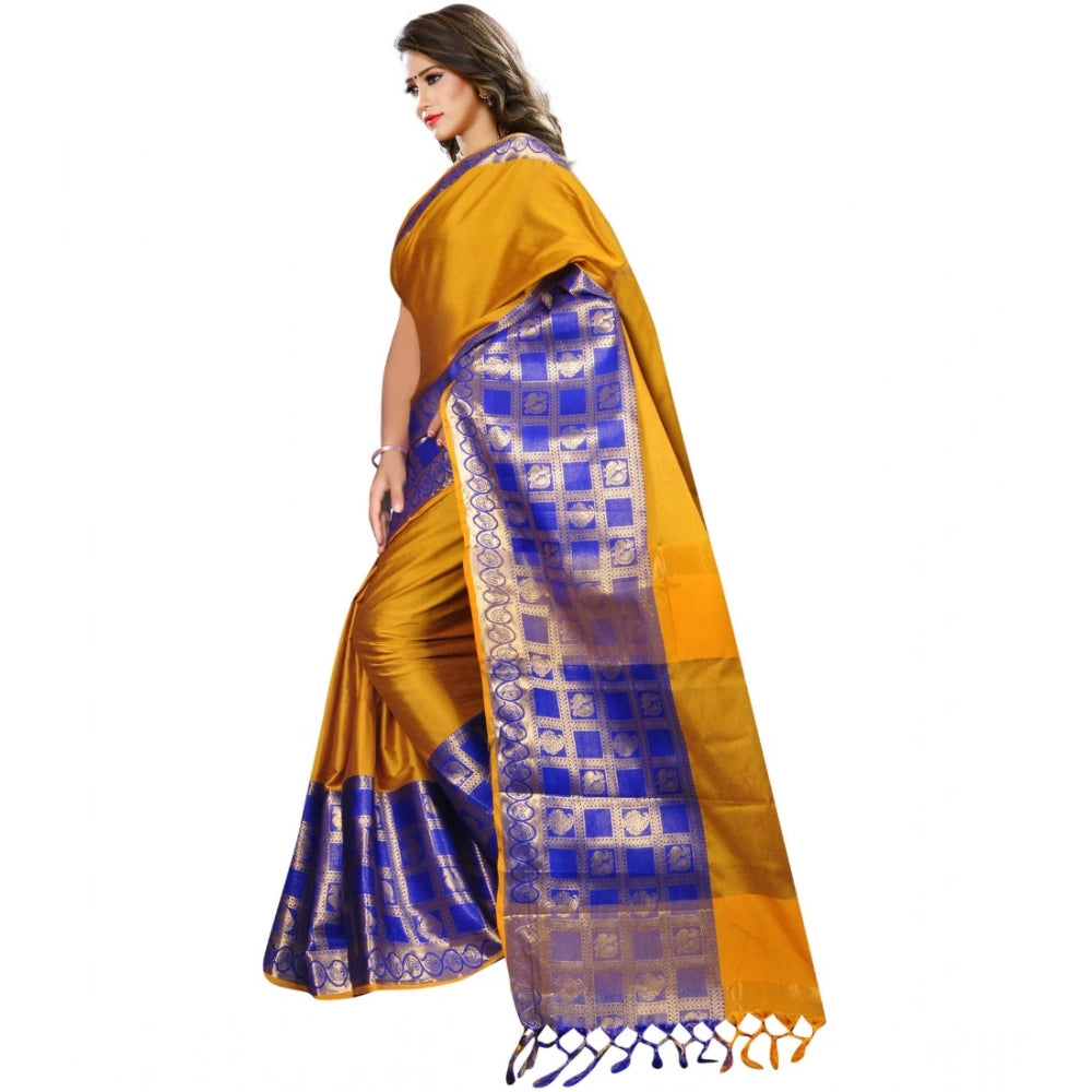Women'S Jacquard Woven Saree With Unstitched Blouse 5.5Mtr (Mu