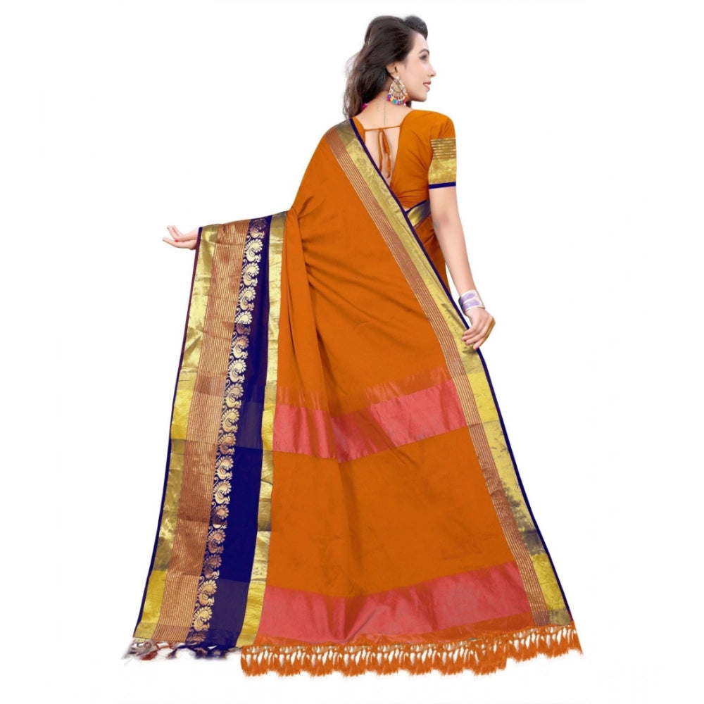 Women'S Jacquard Woven Saree With Unstitched Blouse 5.5Mtr (Mu
