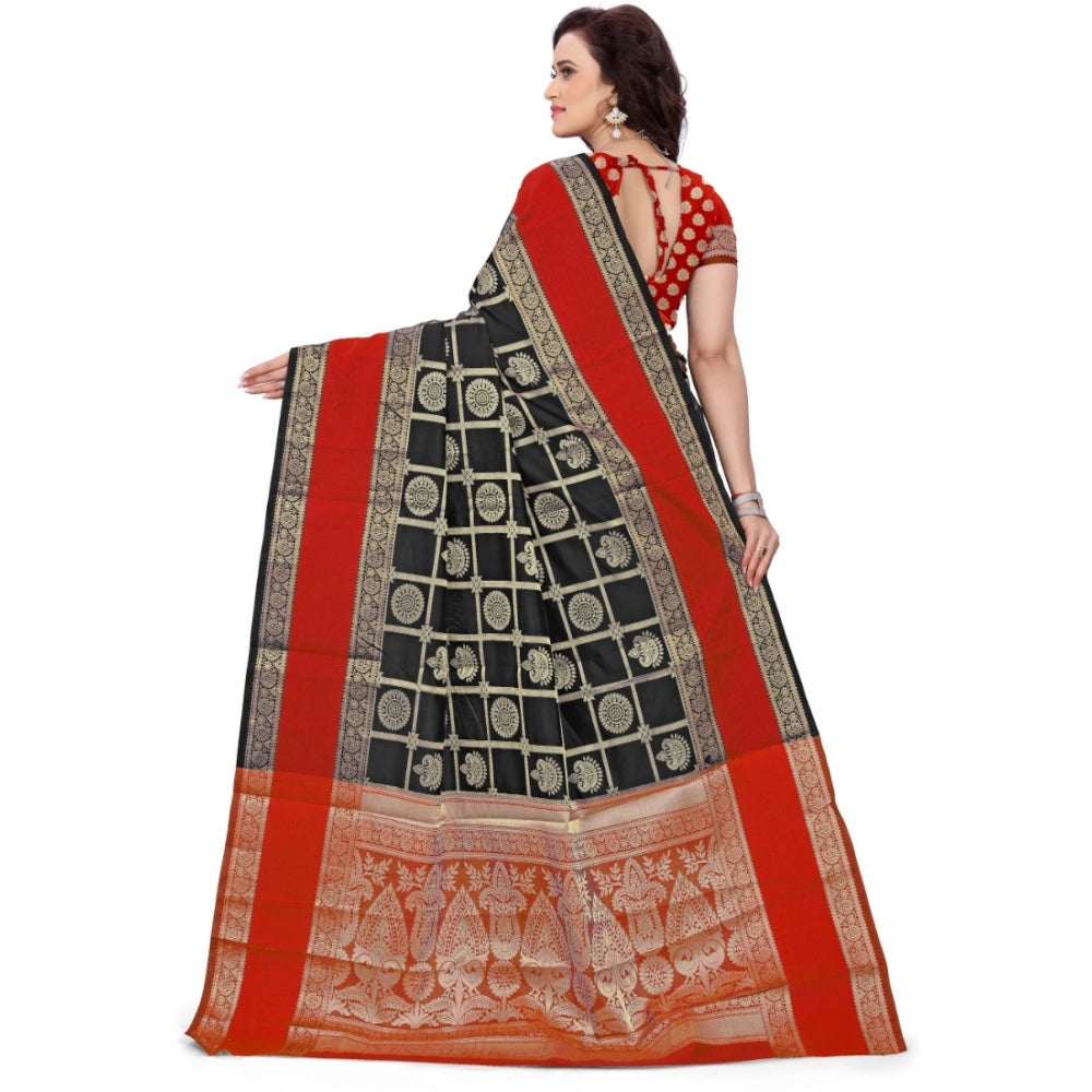Women'S Jacquard Woven Saree With Unstitched Blouse 5.5Mtr (Re