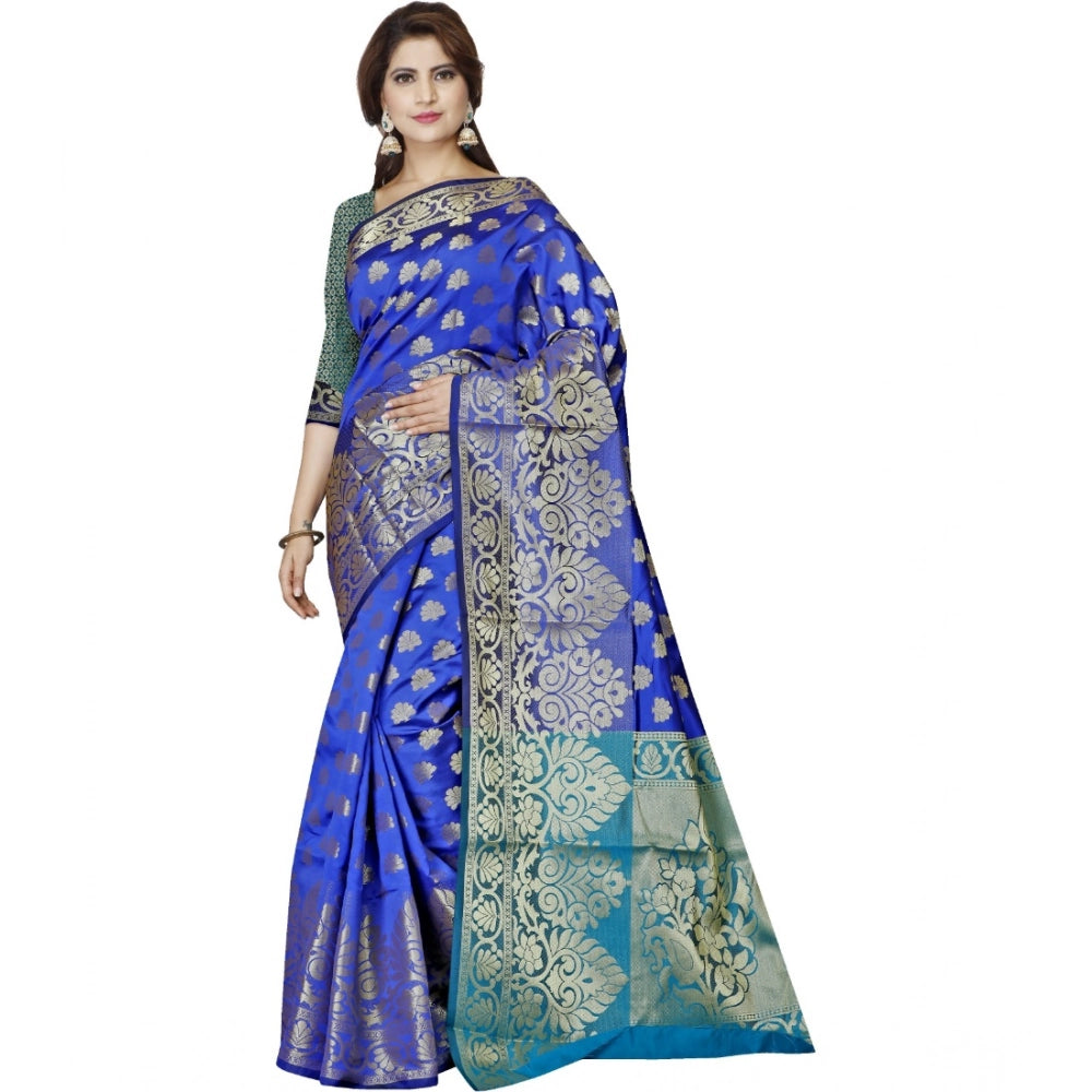 Women'S Jacquard Woven Saree With Unstitched Blouse 5.5Mtr (Da
