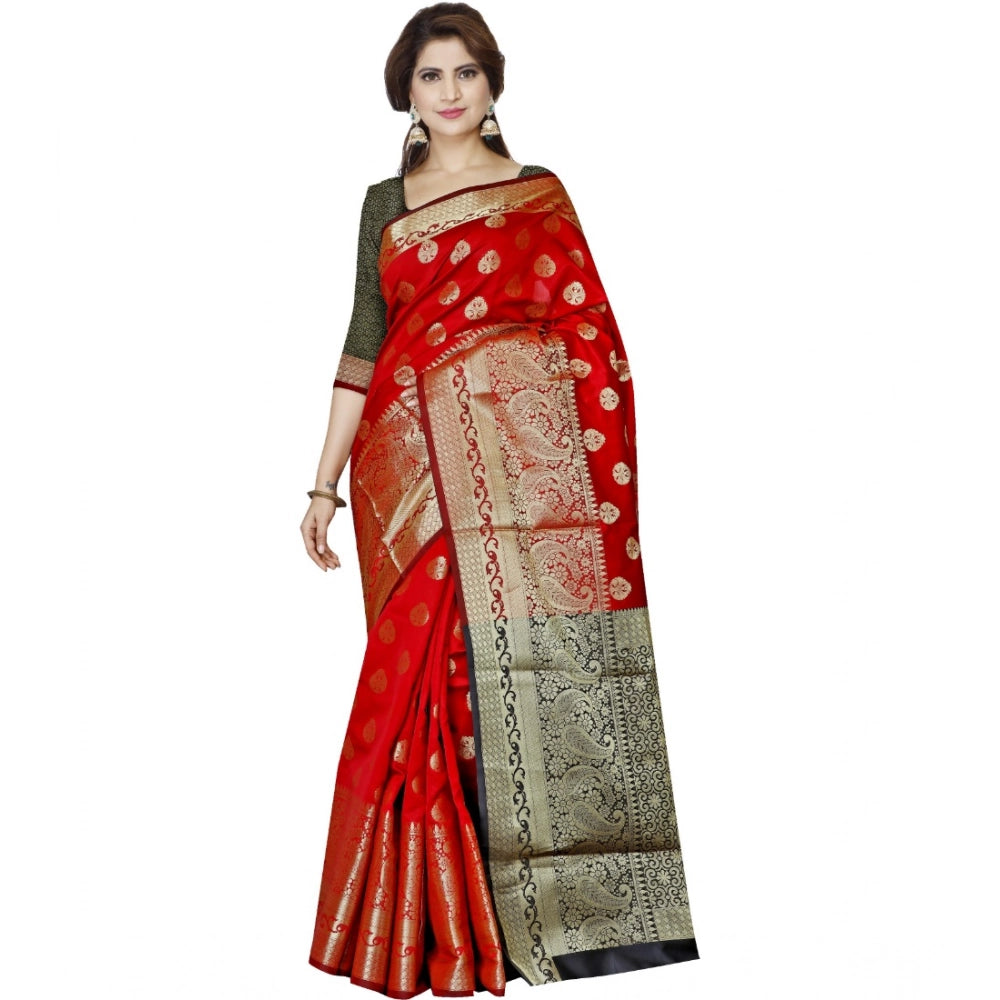 Women'S Jacquard Woven Saree With Unstitched Blouse 5.5Mtr (Re