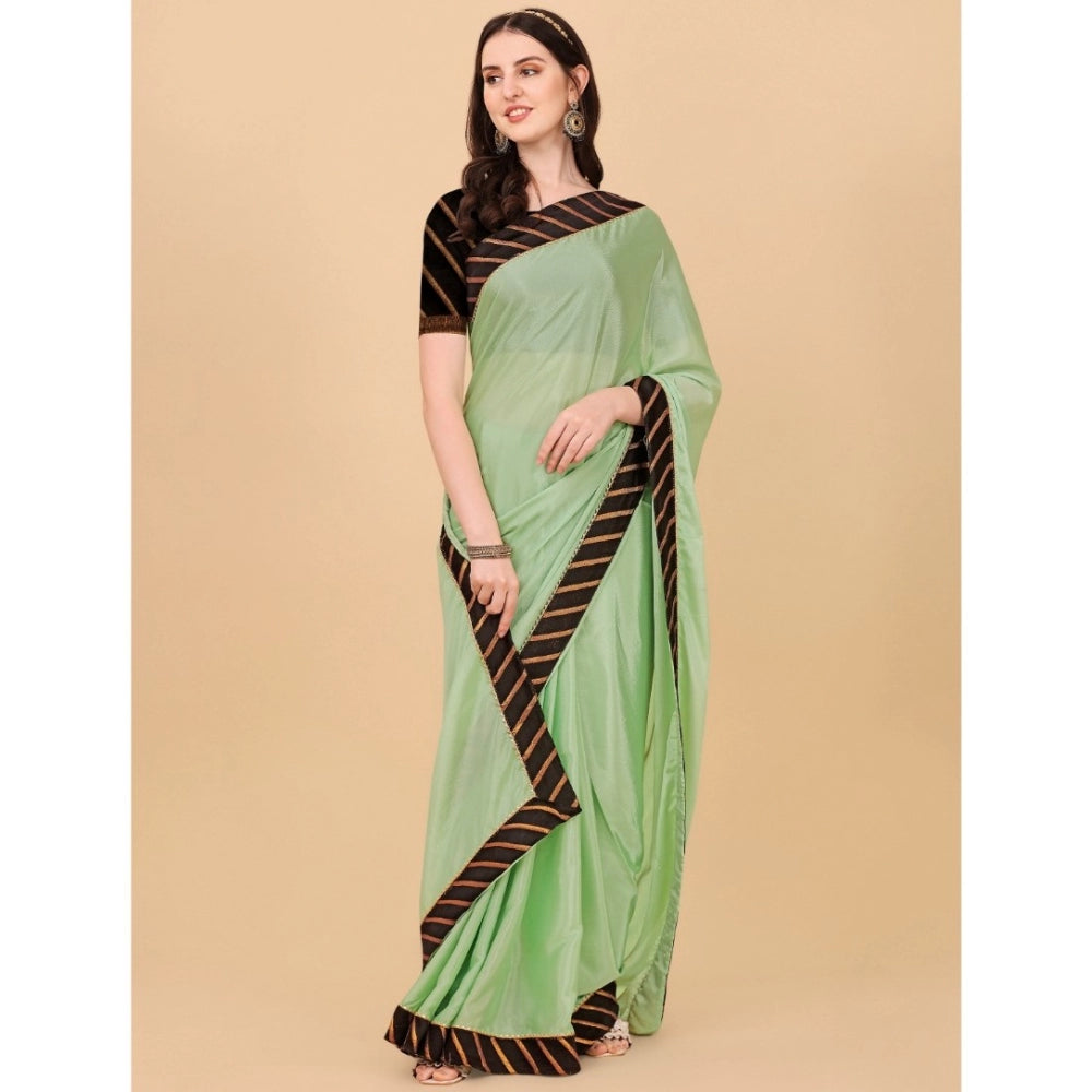 Women'S Chiffon Self Design Saree With Unstitched Blouse 5.5Mt