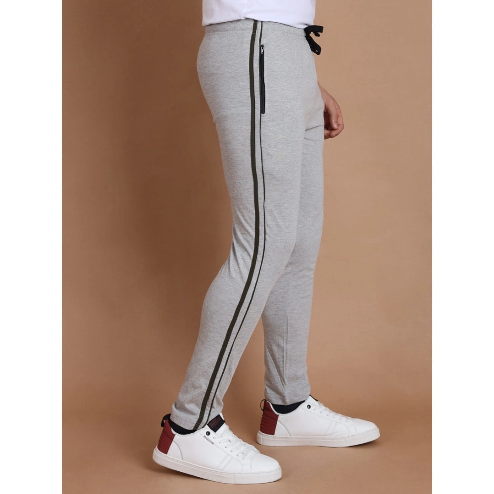 Men'S Casual Cotton Striped Full Length Track Pant (Greymelang