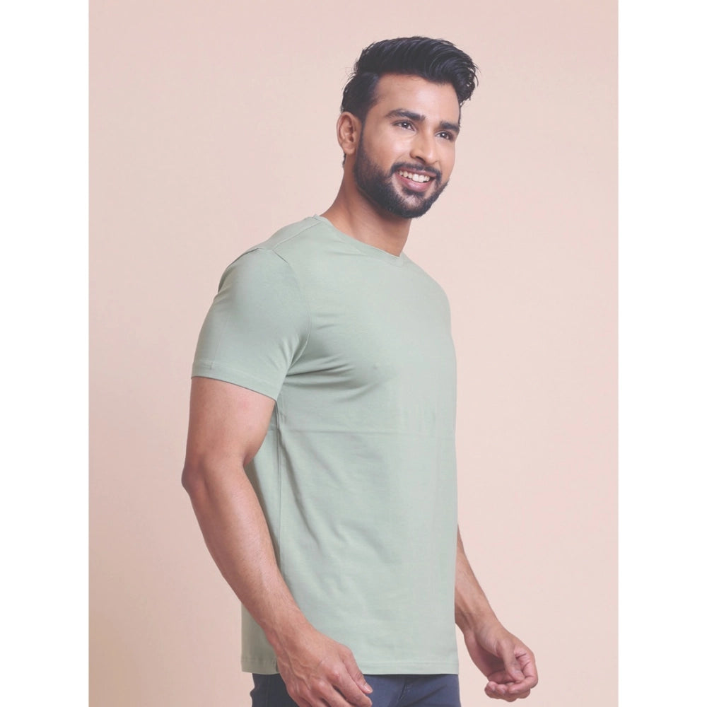 Men'S Casual Cotton Solid Half Sleeve Round Neck T-Shirt (News