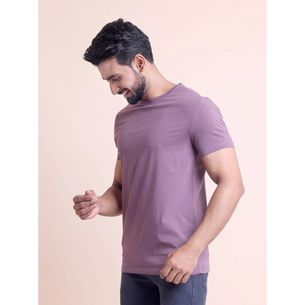 Men'S Casual Cotton Solid Half Sleeve Round Neck T-Shirt (Berr