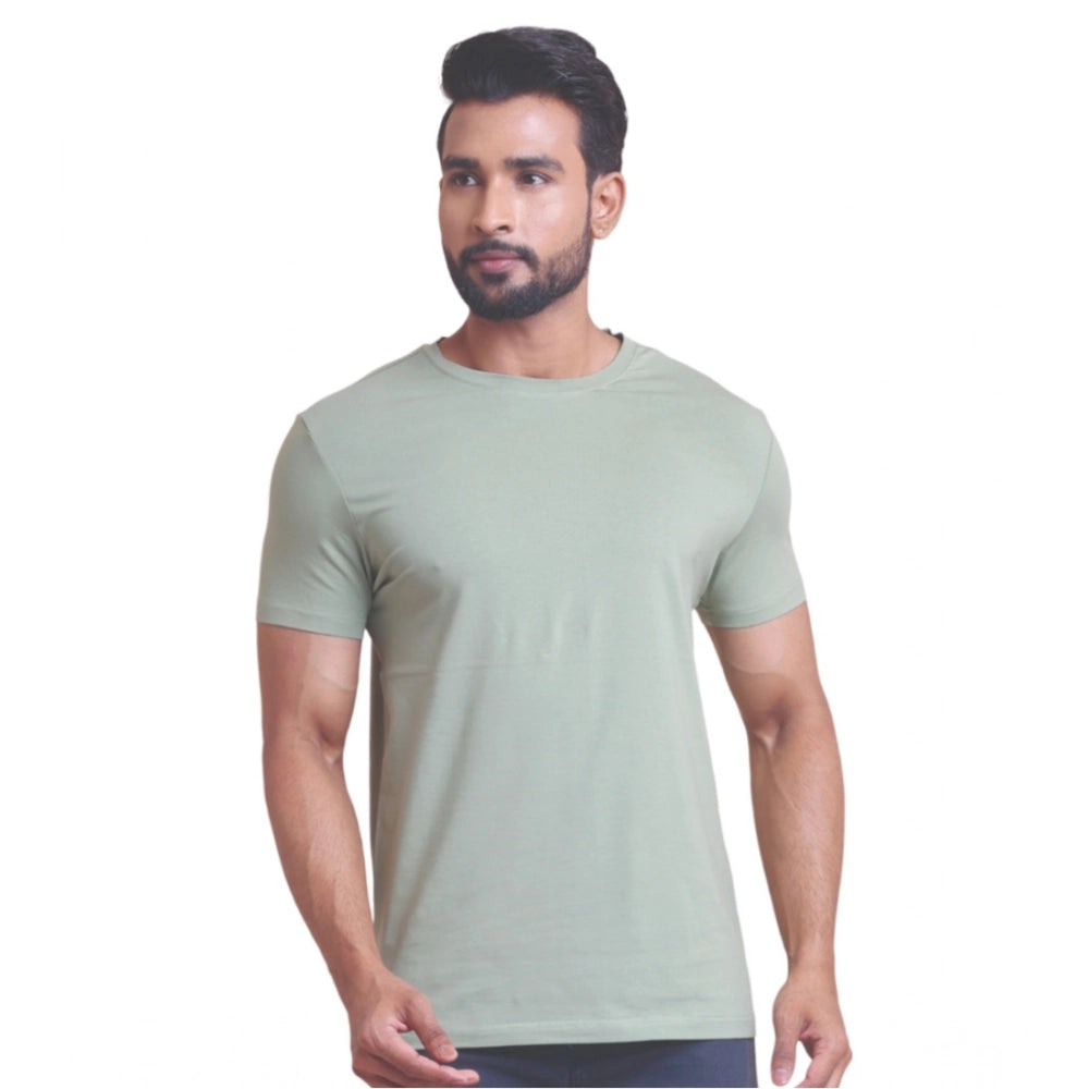 Men'S Casual Cotton Solid Half Sleeve Round Neck T-Shirt (News