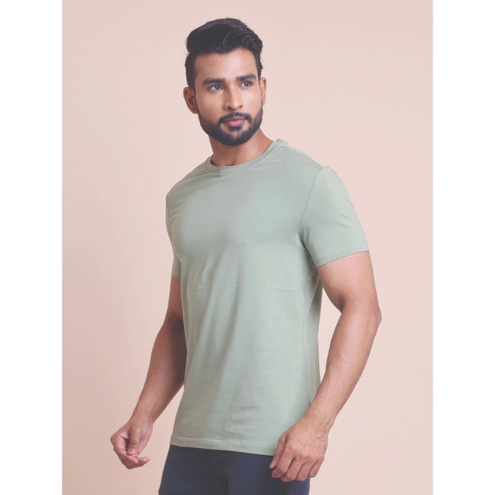Men'S Casual Cotton Solid Half Sleeve Round Neck T-Shirt (News