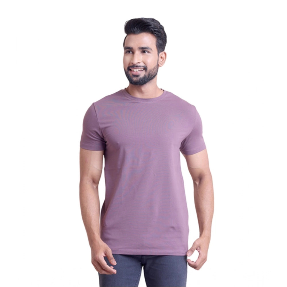 Men'S Casual Cotton Solid Half Sleeve Round Neck T-Shirt (Berr