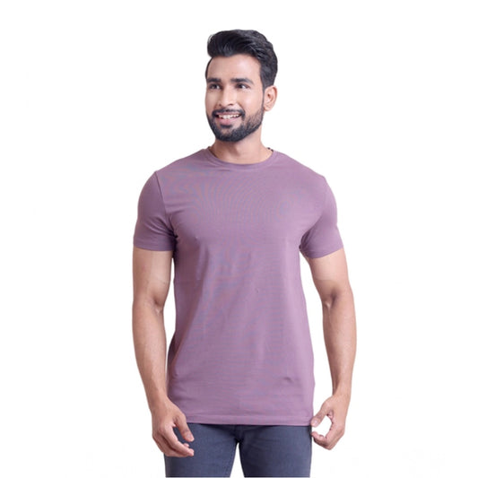 Men'S Casual Cotton Solid Half Sleeve Round Neck T-Shirt (Berr