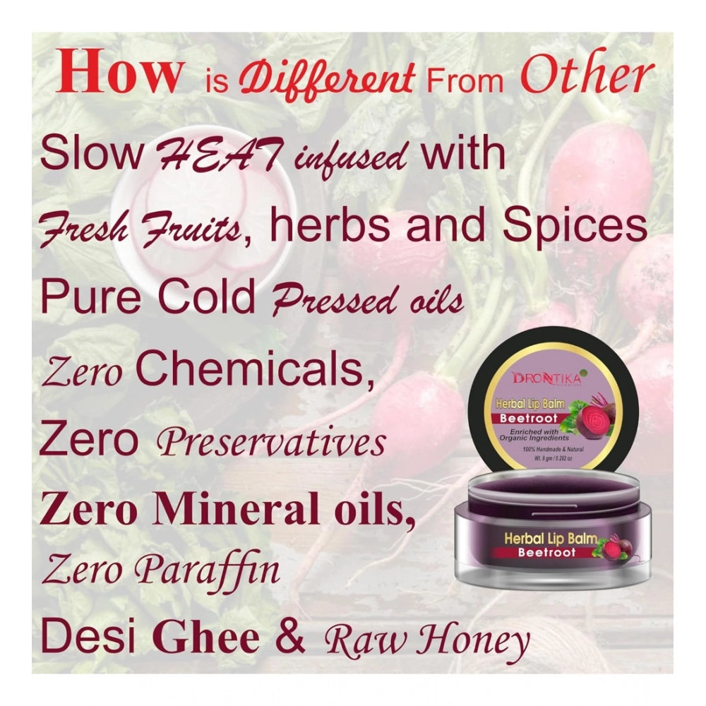 Unisex Herbal Dark And Chapped Lips Beetroot Lip Balm Pack Of