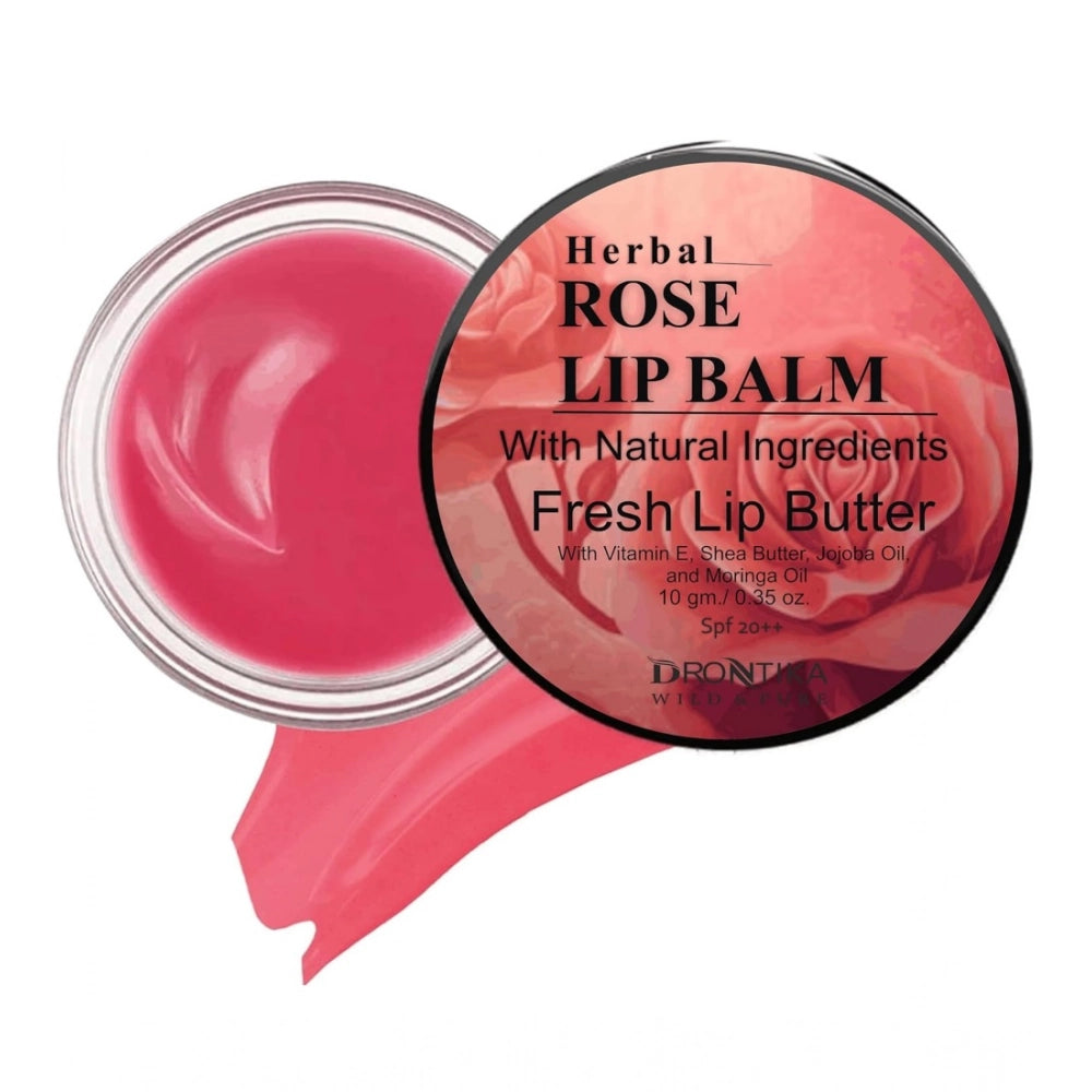 Unisex Herbal Dark And Chapped Lips Rose Lip Balm (10Gm)