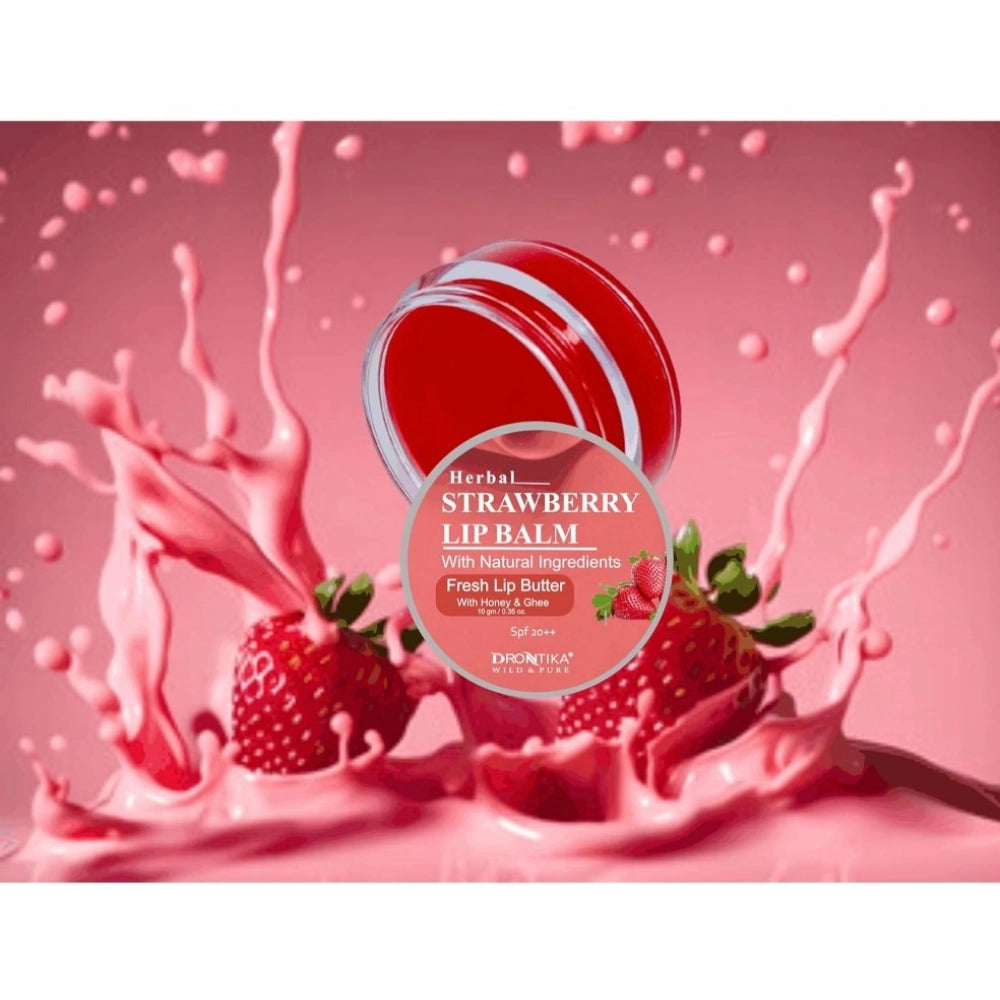 Unisex Herbal Dark And Chapped Lips Strawberry Lip Balm (10Gm)
