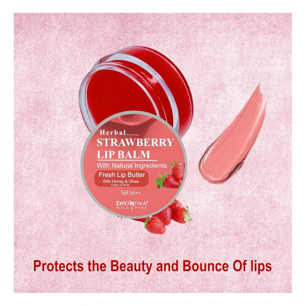 Unisex Herbal Dark And Chapped Lips Strawberry Lip Balm (10Gm)