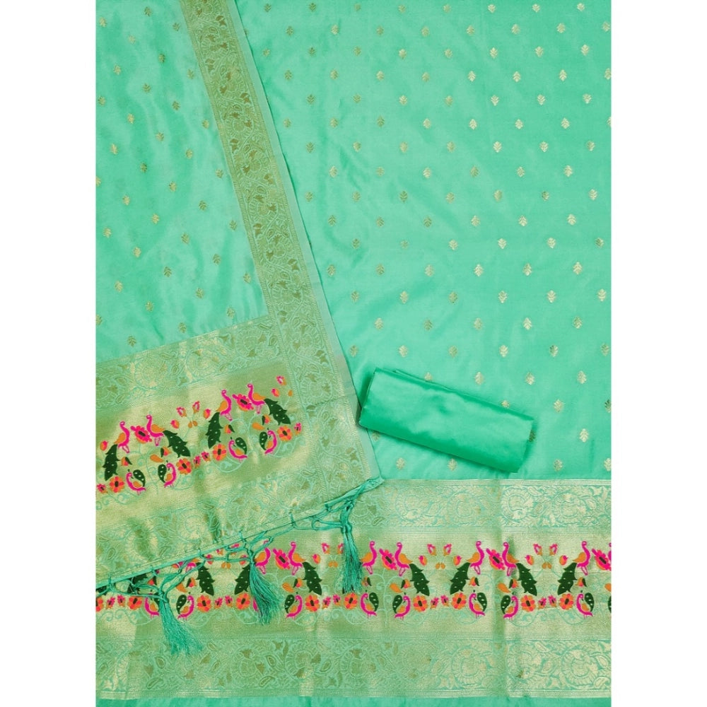 Women'S Banarasi Silk Printed Unstitched Salwar Suit Material
