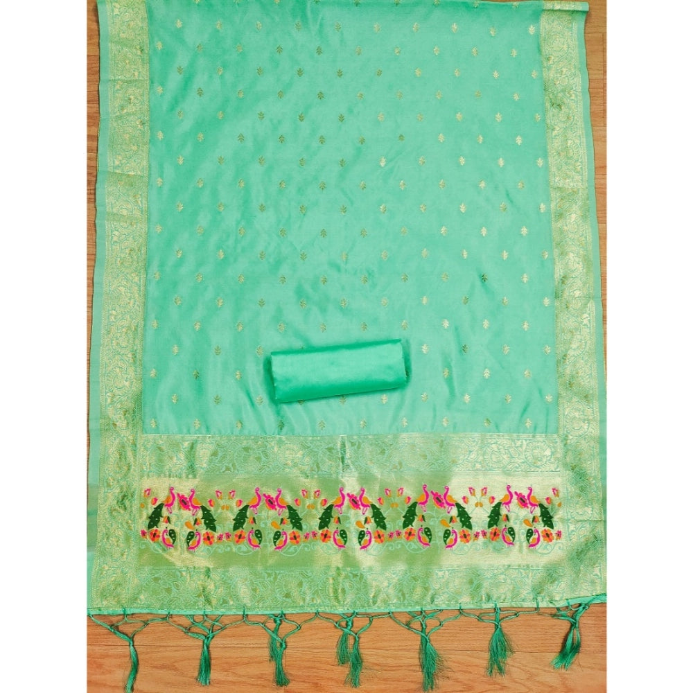 Women'S Banarasi Silk Printed Unstitched Salwar Suit Material