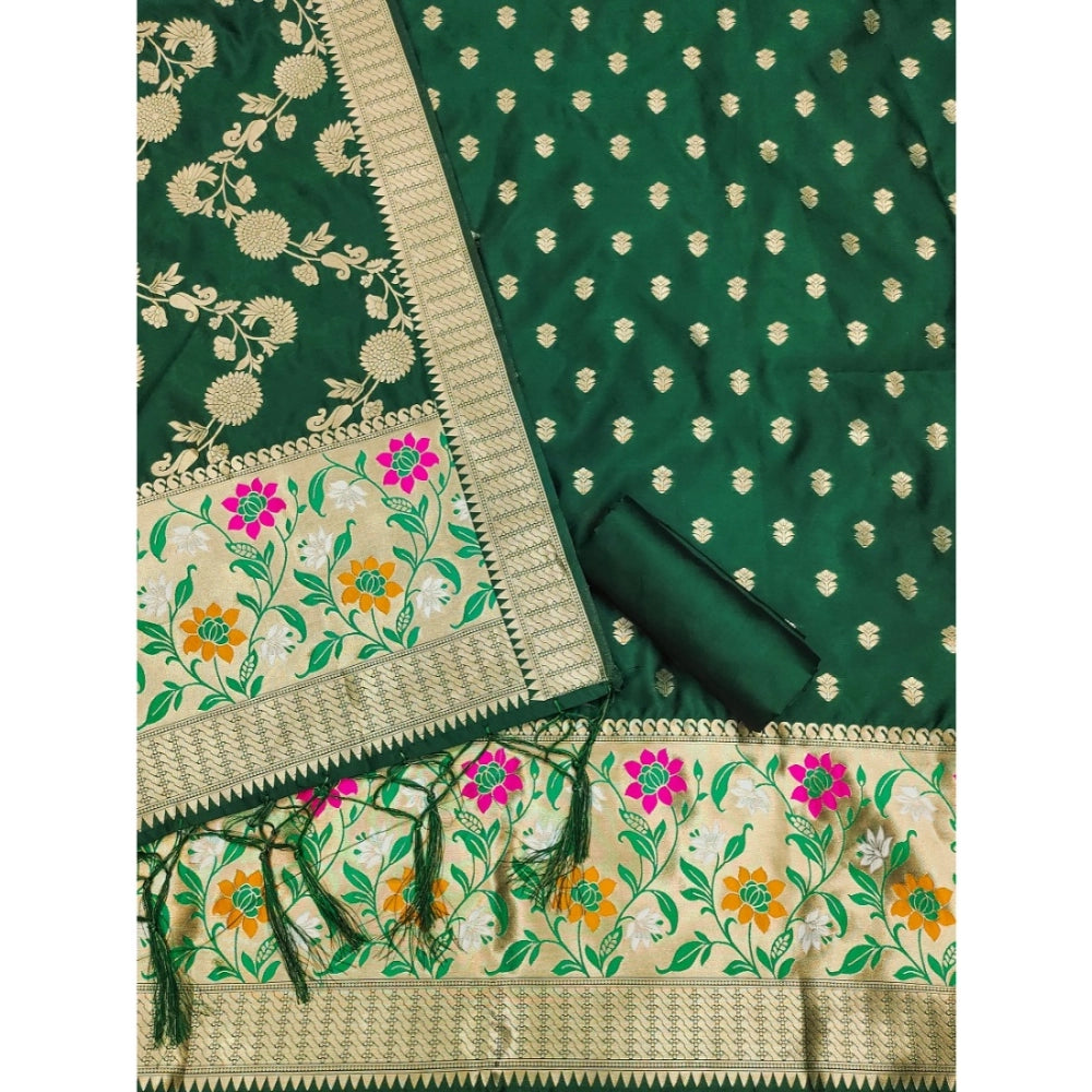 Women'S Banarasi Silk Printed Unstitched Salwar Suit Material