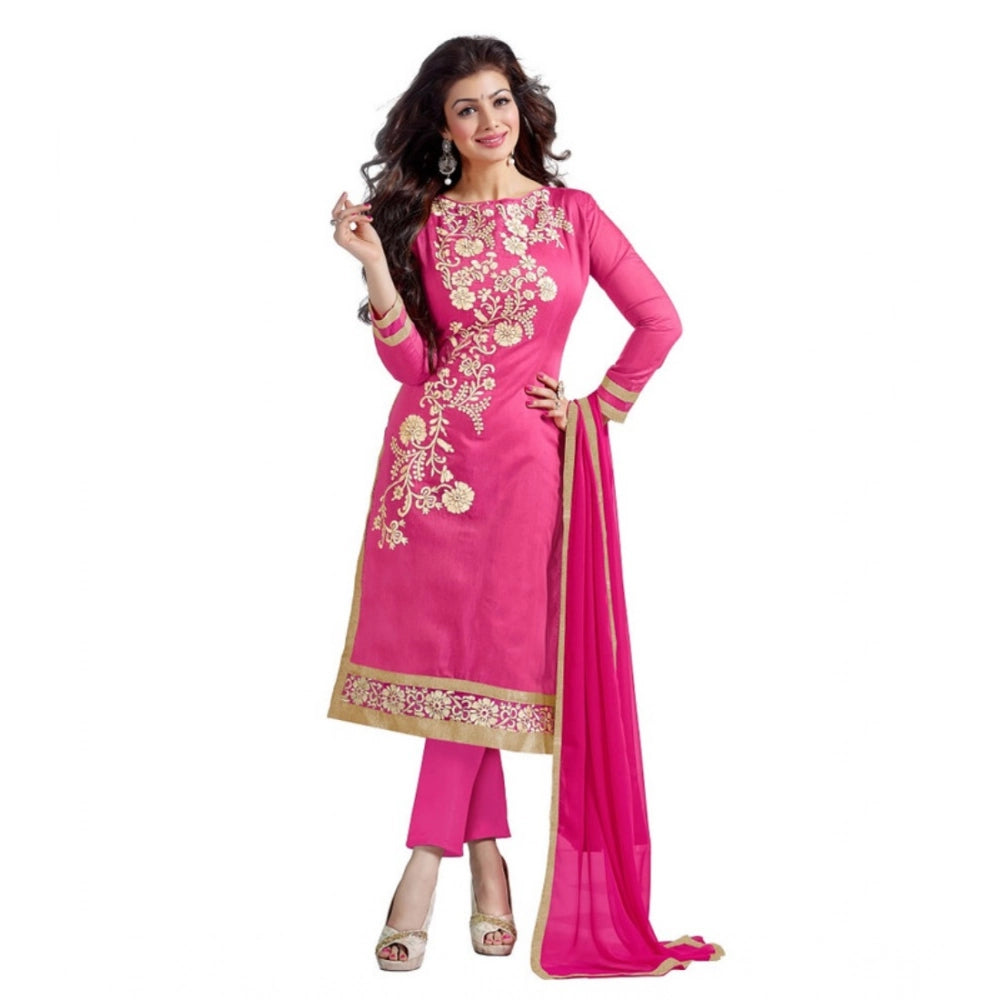Women'S Chanderi Unstitched Salwar Suit-Material With Dupatta