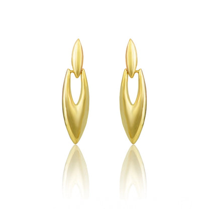 Women's brassNew Gold Tone Polish Mini Office Earrings (Gold Plated)