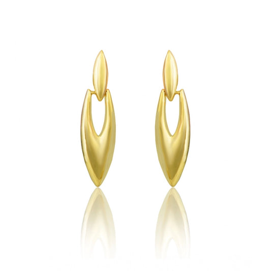Women'S Brassnew Gold Tone Polish Mini Office Earrings (Gold P