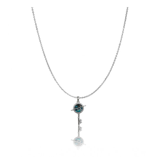 Women'S Stainless Steel Key Design Delicate Chain (Silver Plat