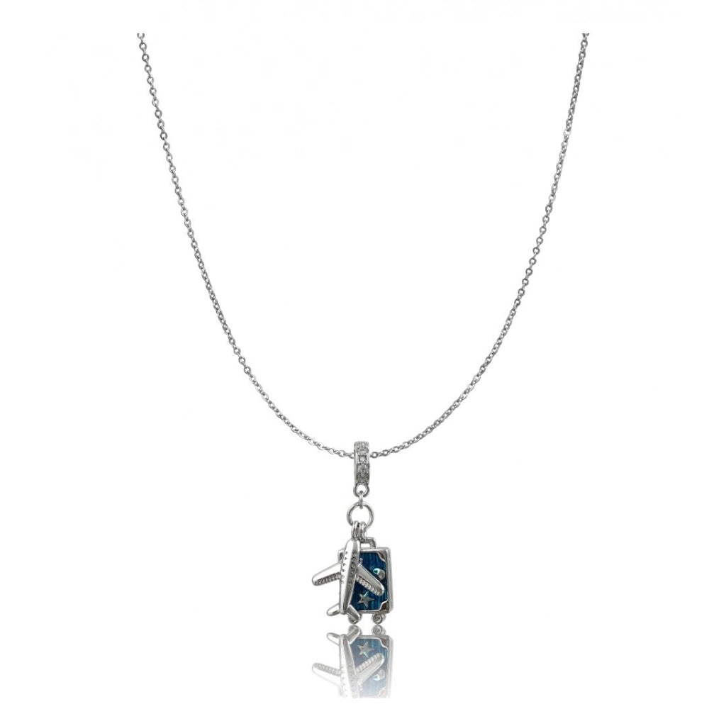 Women'S Stainless Steel Airplane Design Pendent Delicate Chain