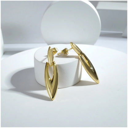 Women's brassNew Gold Tone Polish Mini Office Earrings (Gold Plated)
