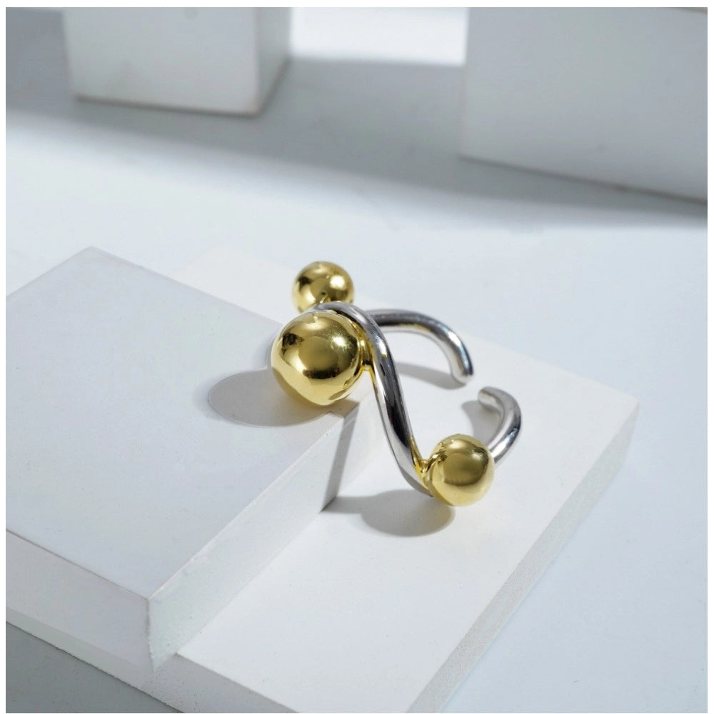 Stainless Steel Stainless Steel Daily Wear Freesize Ring (Silv