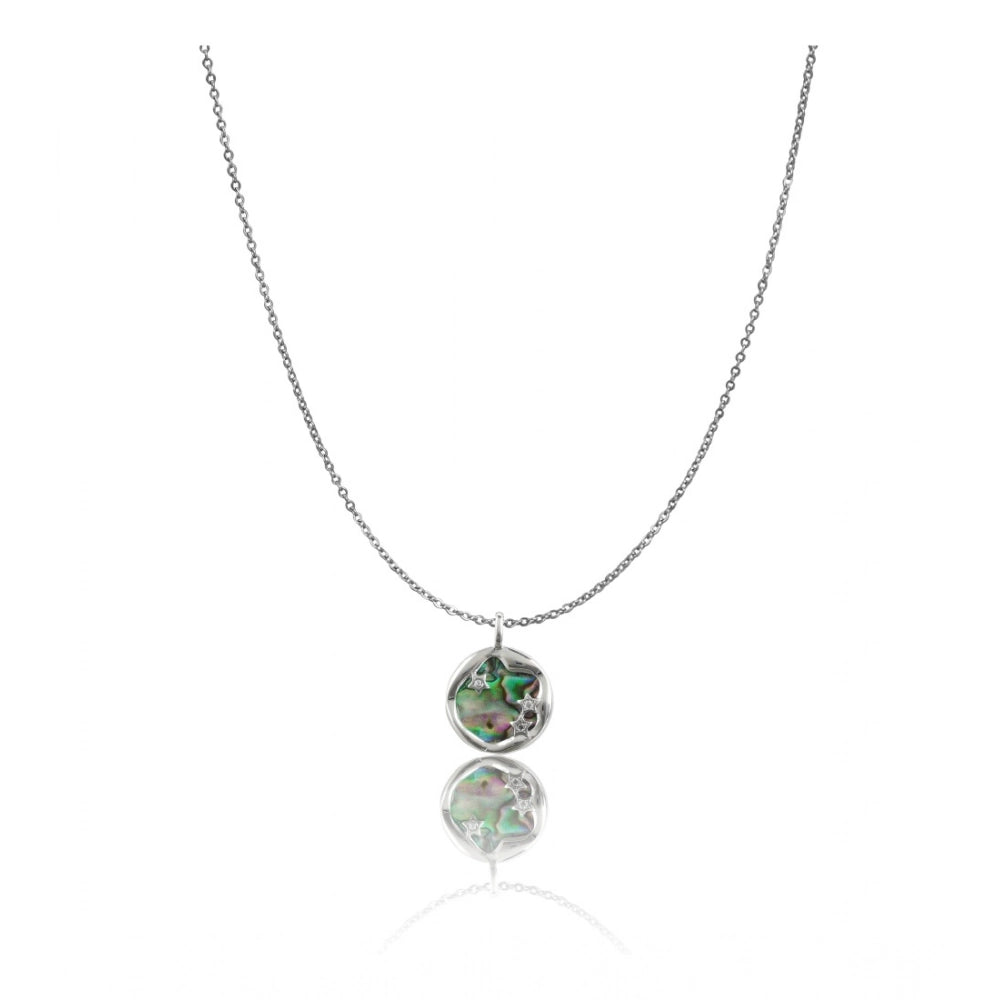 Women'S Stainless Steel Galaxy Pendent Delicate Chain (Silver