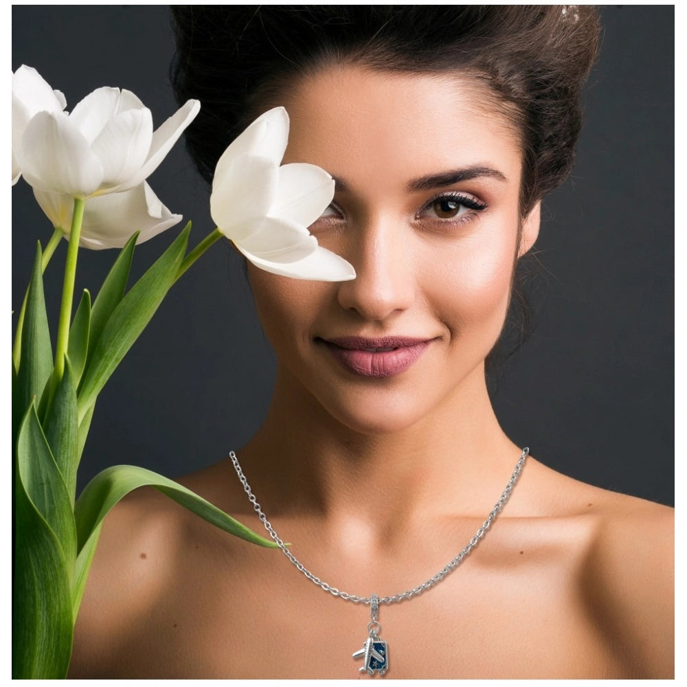 Women'S Stainless Steel Airplane Design Pendent Delicate Chain