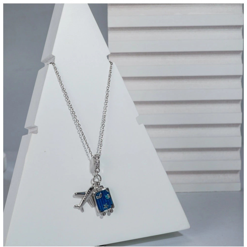 Women'S Stainless Steel Airplane Design Pendent Delicate Chain