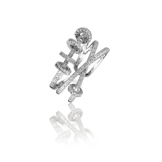 Stainless Steel Silver High-Quality Freesize Ring (Silver Plat