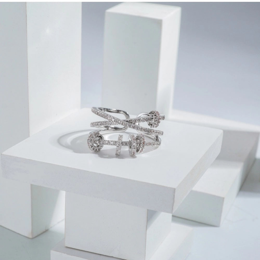 Stainless Steel Silver High-Quality Freesize Ring (Silver Plat