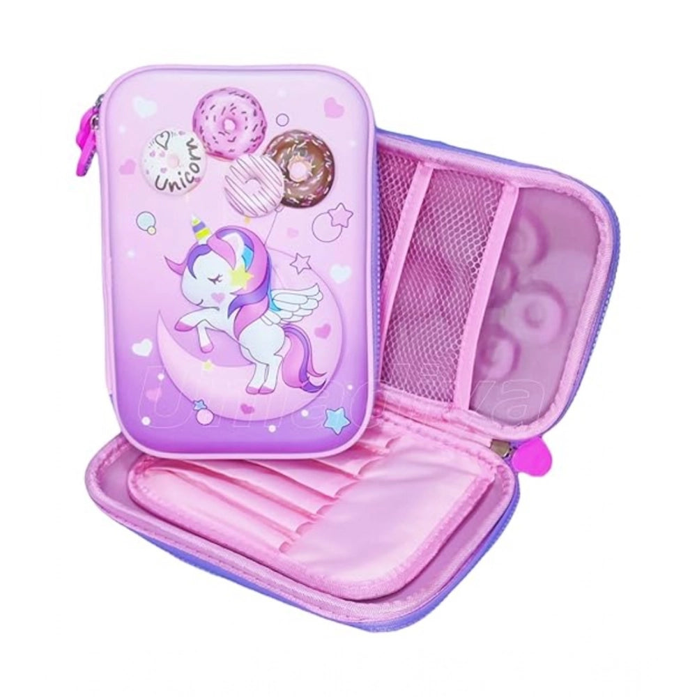 Plastic Unicorn Embossed Cover Pencil Pouch, Kids, Pencil Box
