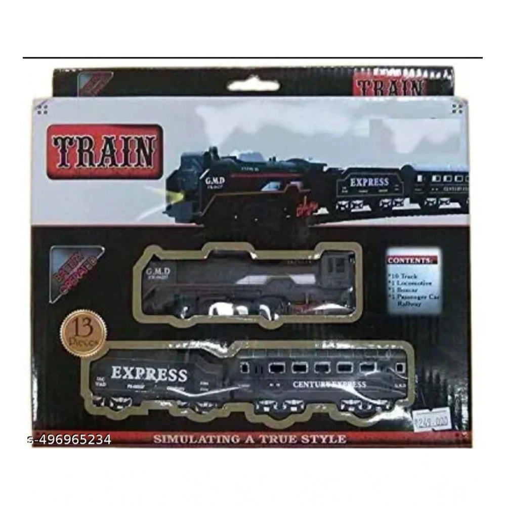 Plastic Amazing Musical Classic Toy Train 13Pcs Toy Set (Multi