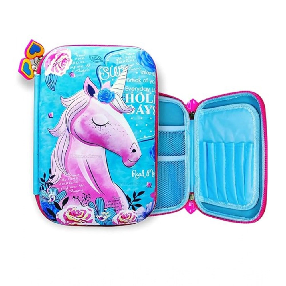 Plastic Unicorn Embossed Cover Pencil Pouch, Kids, Pencil Box