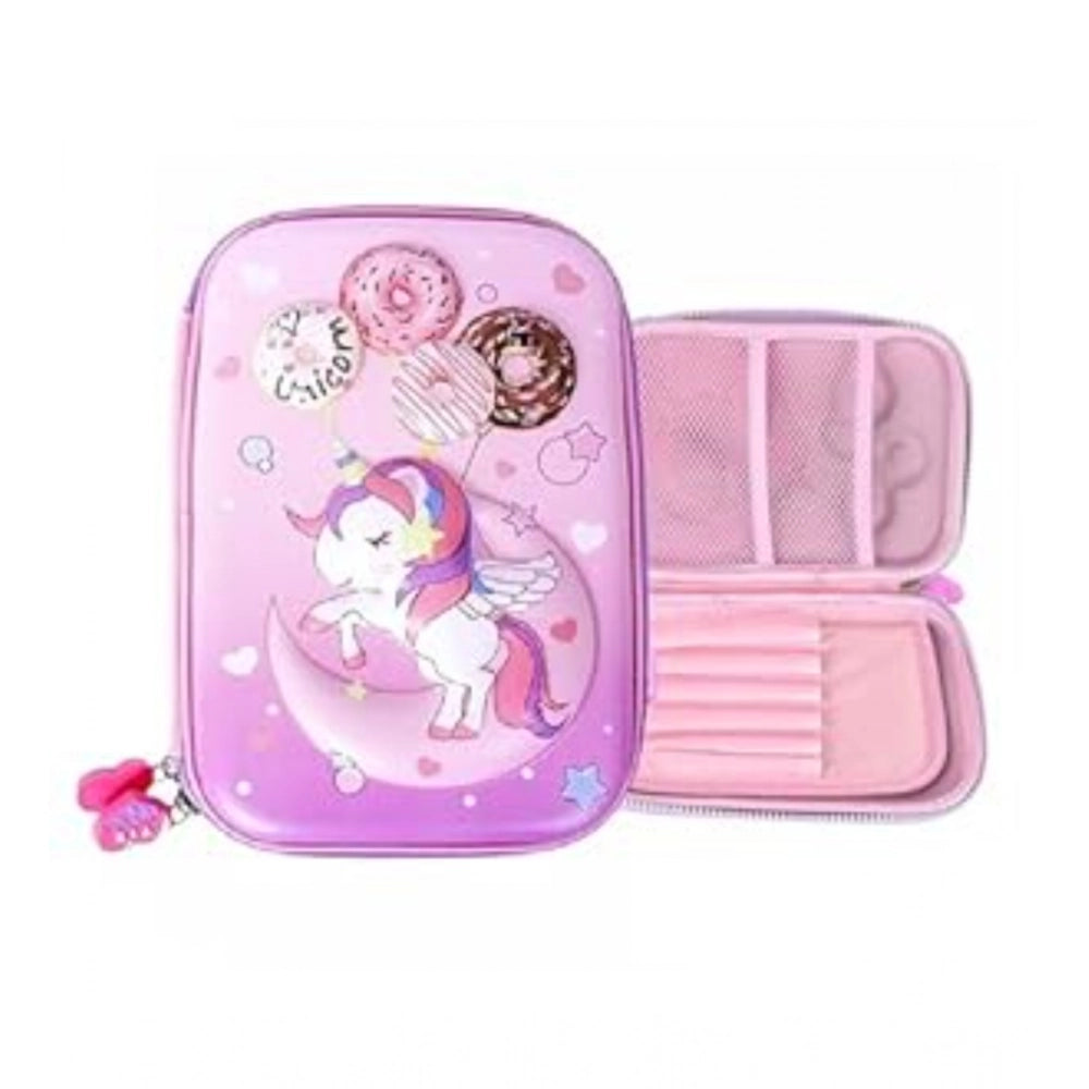 Plastic Unicorn Embossed Cover Pencil Pouch, Kids, Pencil Box