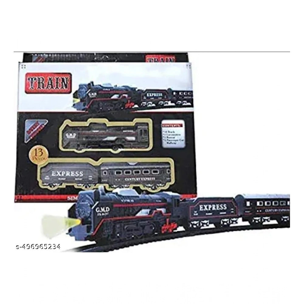 Plastic Amazing Musical Classic Toy Train 13Pcs Toy Set (Multi