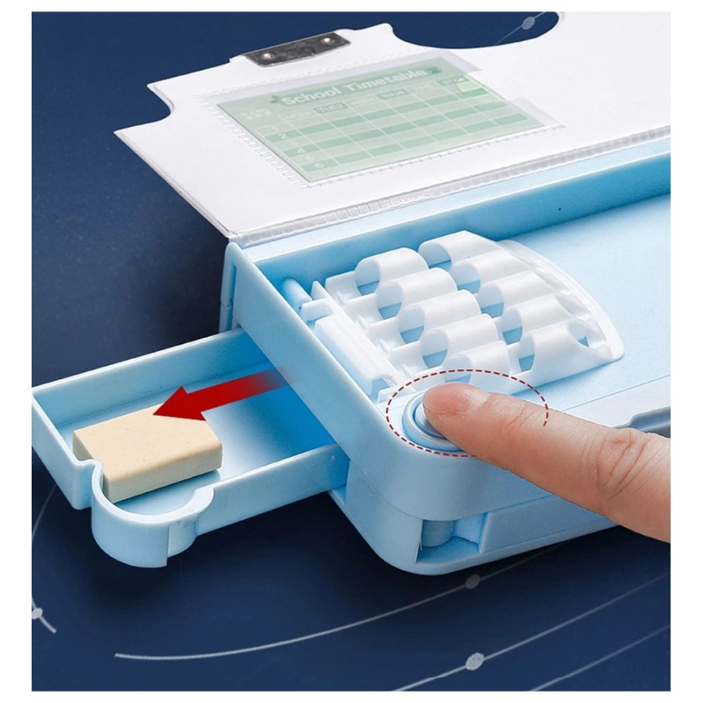 Plastic Magnetic Pencil Case With Sharpener Compass Box For Ki