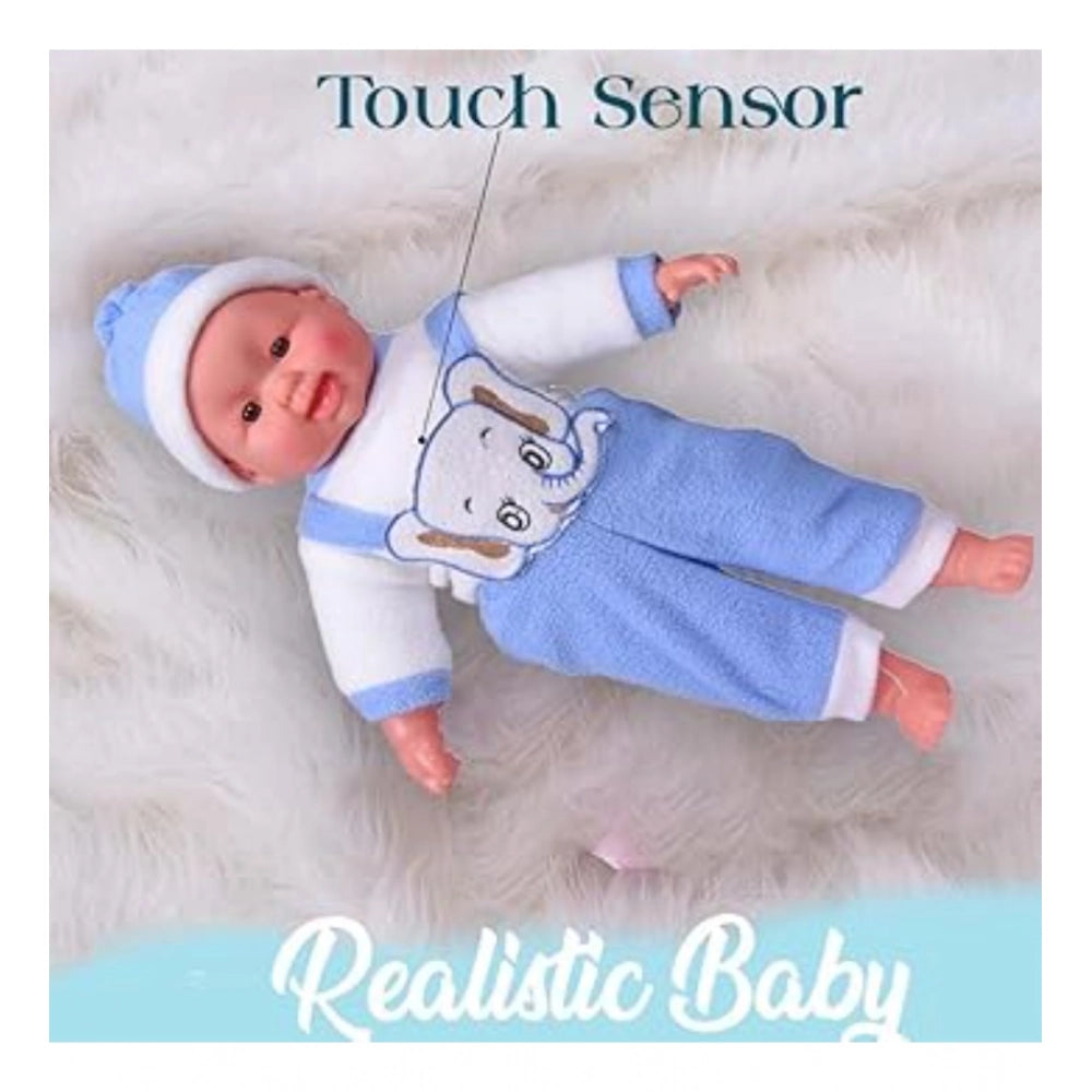 Plastic Happy Baby Laughing Musical Boy Doll With Touch Sensor