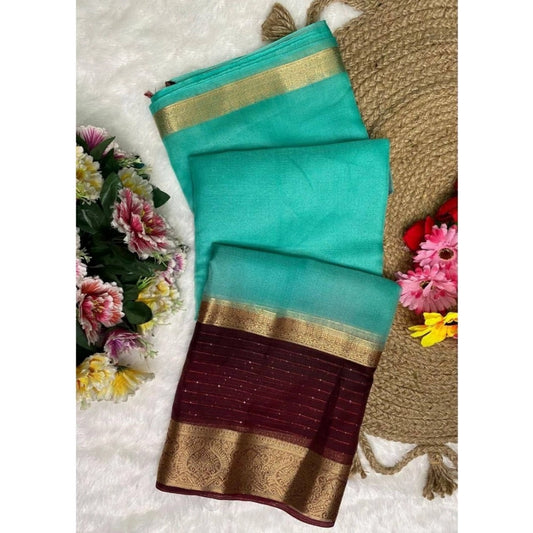 Women'S Khadi Cotton Solid Saree With Unstitched Blouse 5.5Mtr