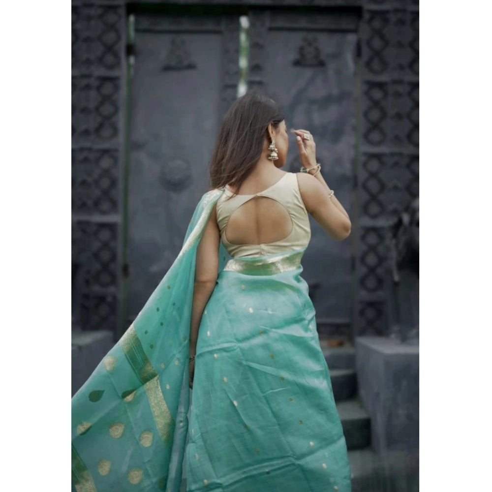 Women'S Cotton Printed Saree With Unstitched Blouse 5.5Mtr (Sk