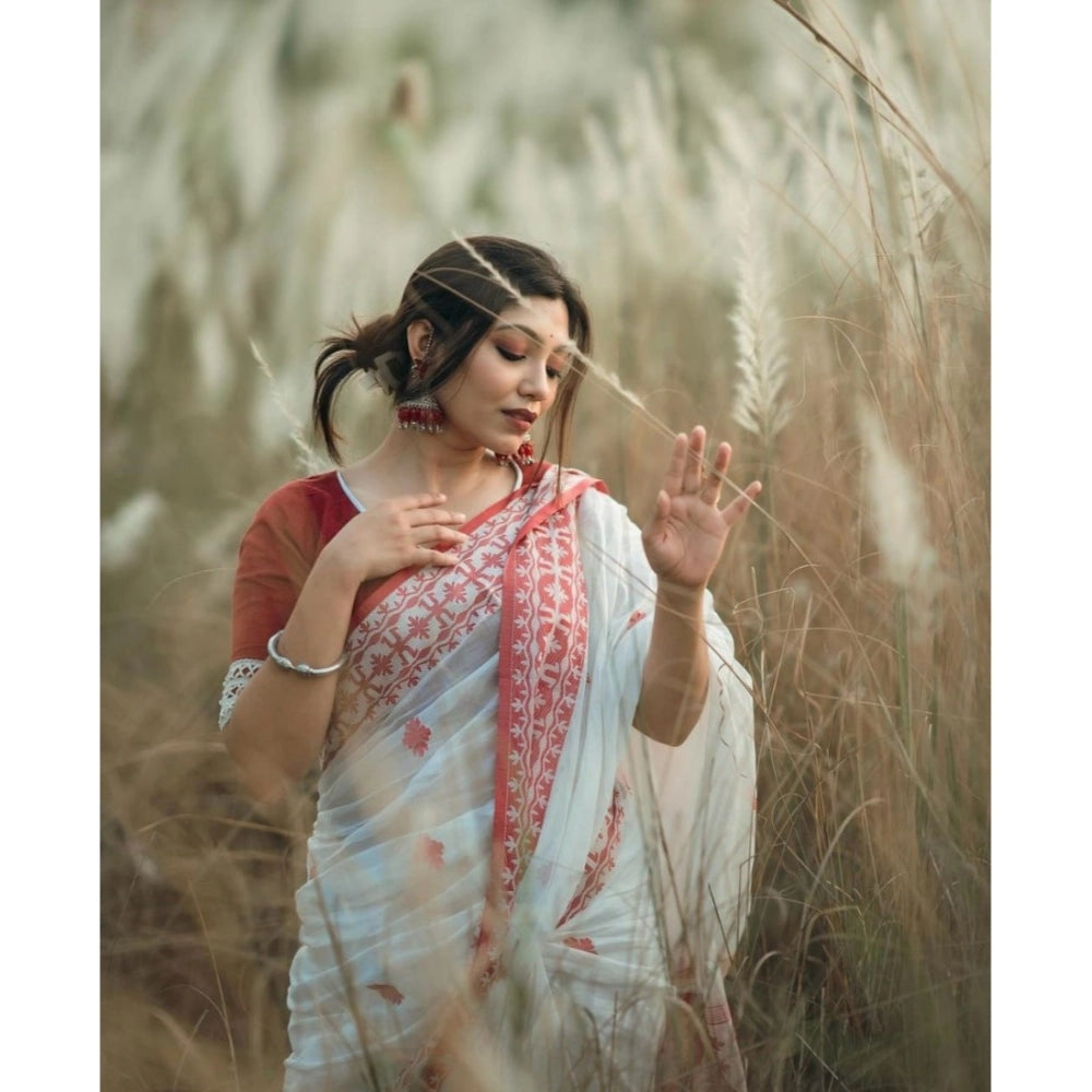 Women'S Cotton Printed Saree With Unstitched Blouse 5.5Mtr (Wh