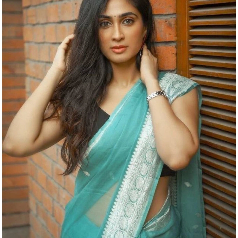 Women'S Cotton Printed Saree With Unstitched Blouse 5.5Mtr (Sk