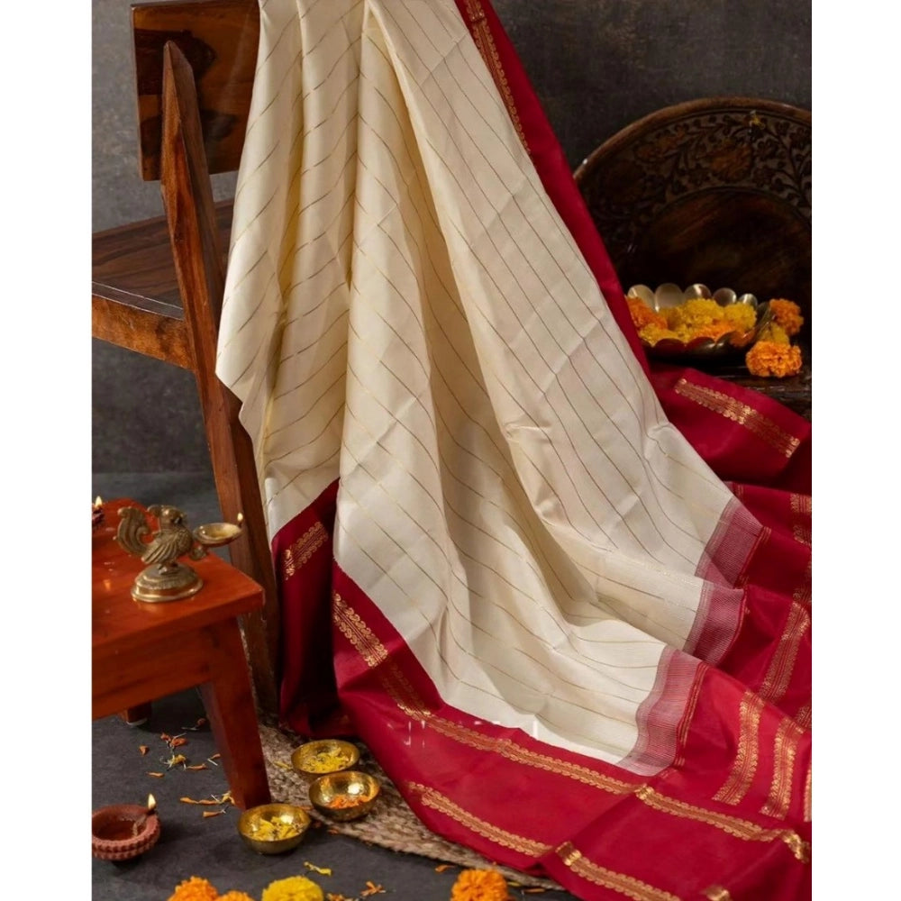 Women'S Silk Printed Saree With Unstitched Blouse 5.5Mtr (Off