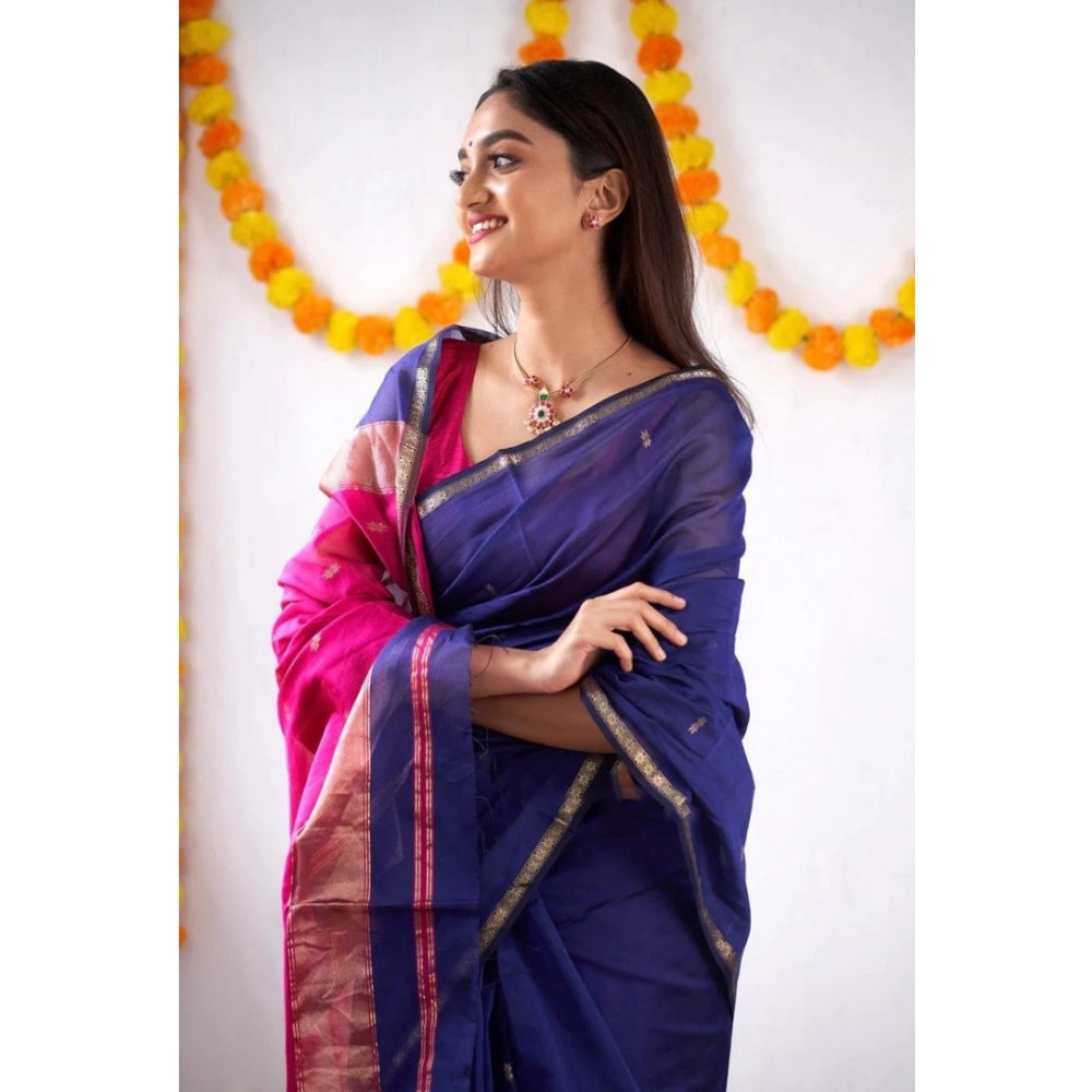Women'S Cotton Printed Saree With Unstitched Blouse 5.5Mtr (Bl