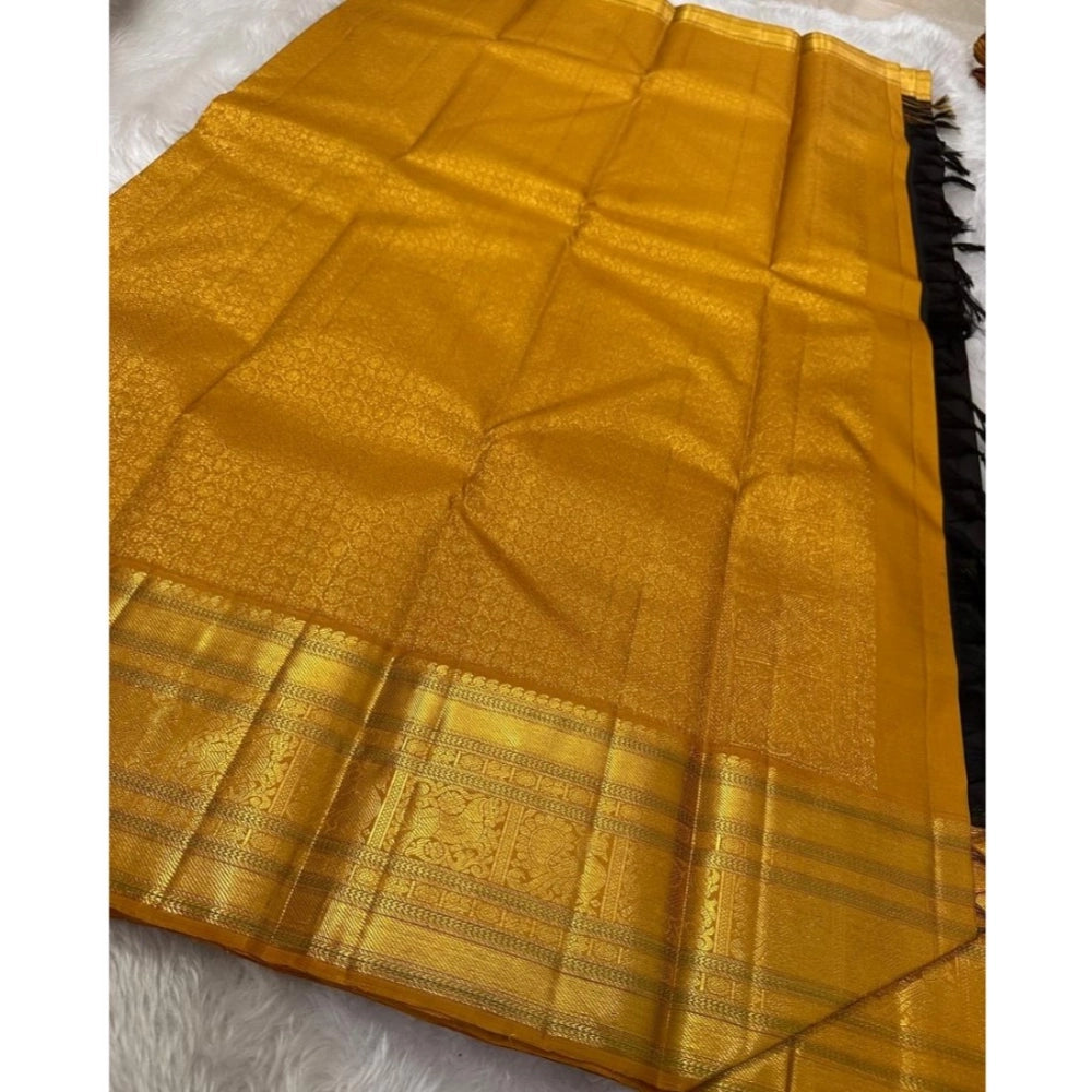 Women'S Silk Printed Saree With Unstitched Blouse 5.5Mtr (Blac