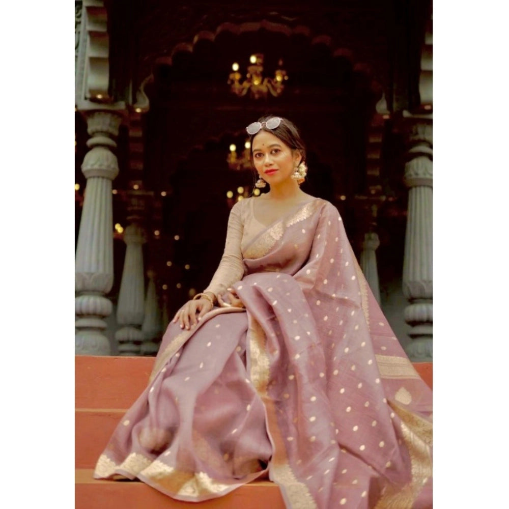 Women'S Cotton Printed Saree With Unstitched Blouse 5.5Mtr (Ro
